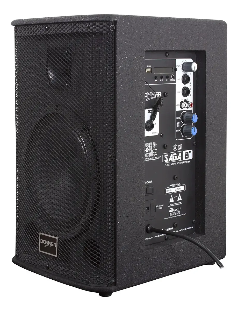 caixa ativa monitor igreja bar show Donner Saga 8 Ativa Bluetooth - 1