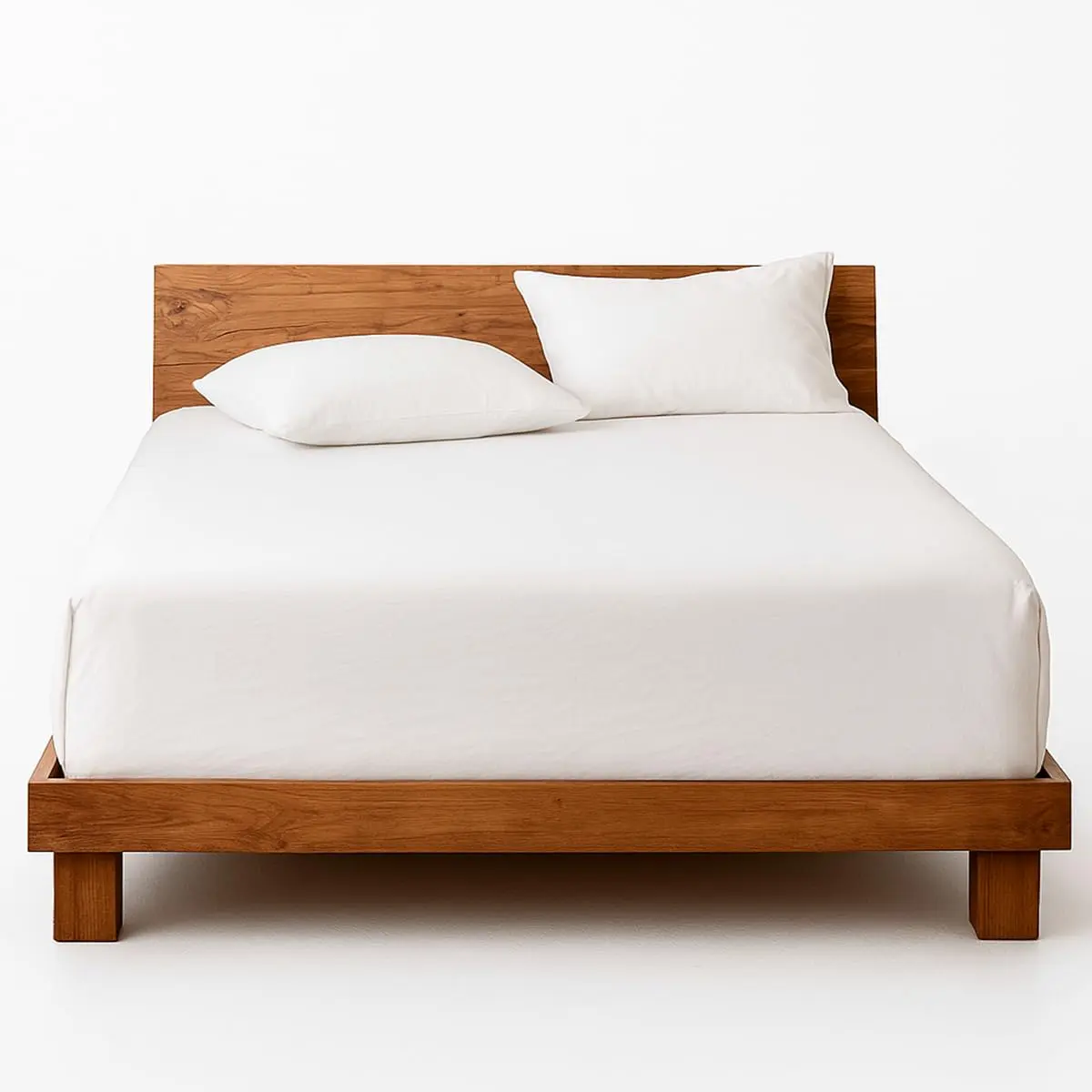 Decolab Jogo de Cama Queen 100% Algodão Confort Plus 3 Peças (Branco) | 1 lençol com elástico + 2 fronhas. Malha respirável, toque macio e cor lisa fácil de combinar.