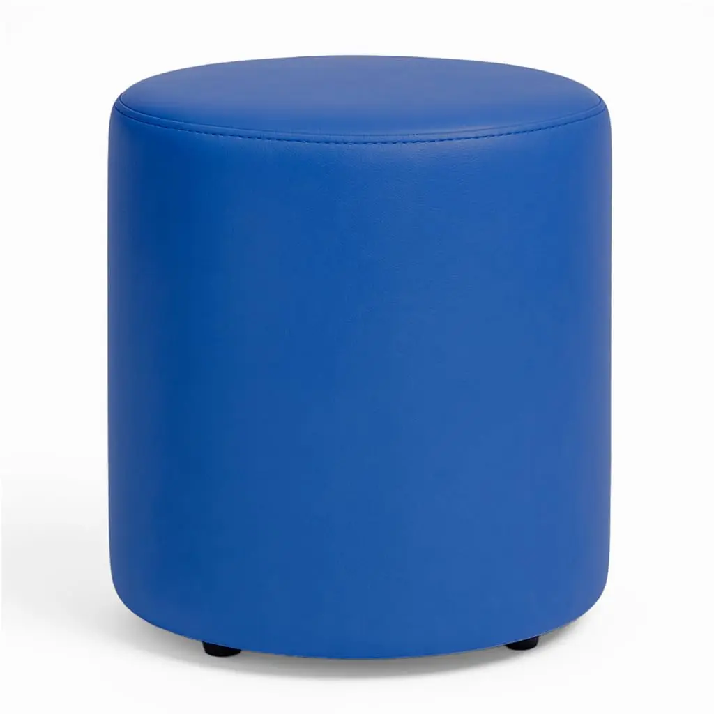 Puff Redondo Decorativo Banqueta Multiuso para Sala Quarto e Cozinha Assento Confortável em Suede(Azul Corino)