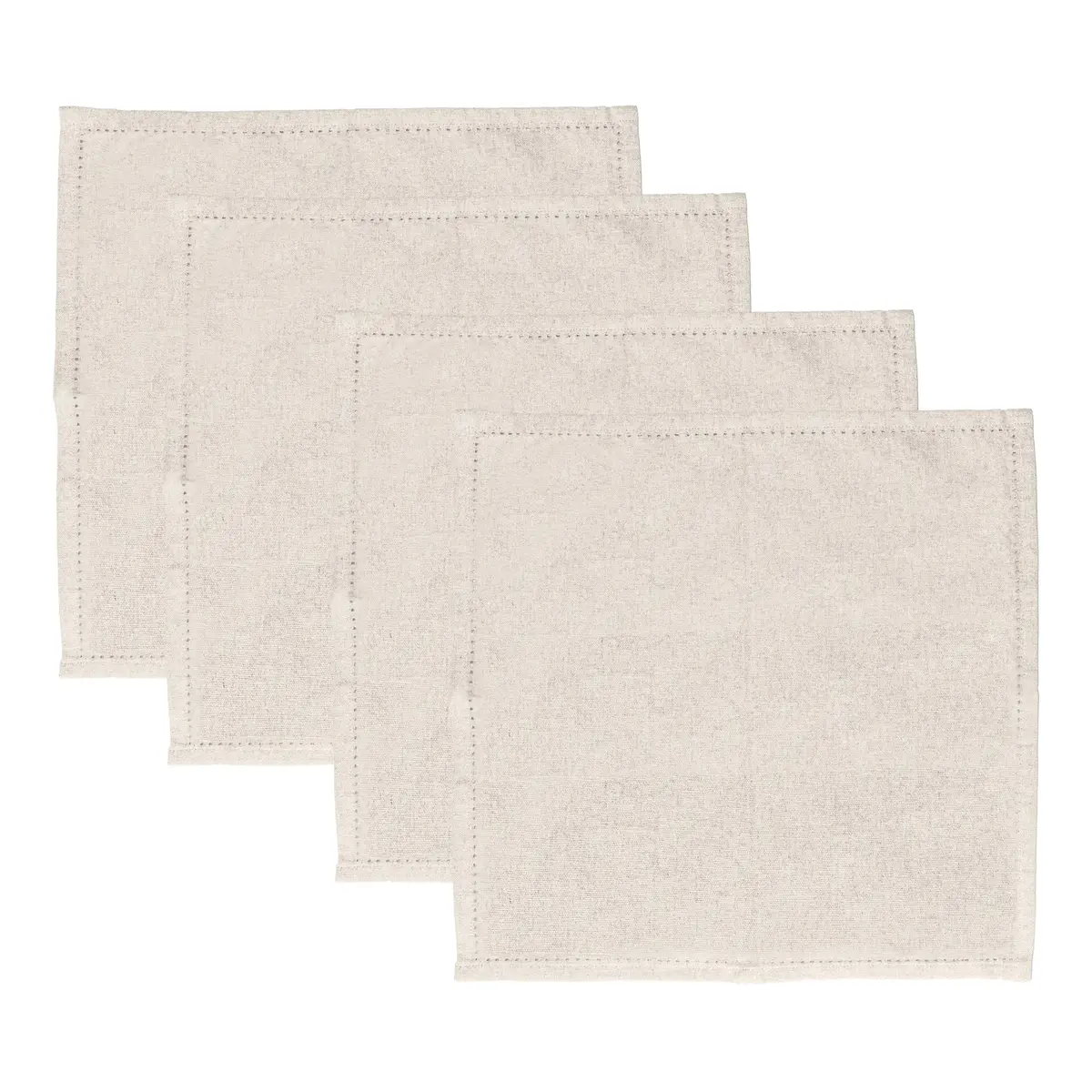 LYOR - Conjunto 4 Guardanapos Momentos 40cm x 40cm Off White Algodão