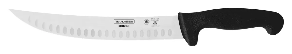 Faca para Carne Butcher com Lâmina em Aço inox e Cabo em Polipropileno Preto 10"