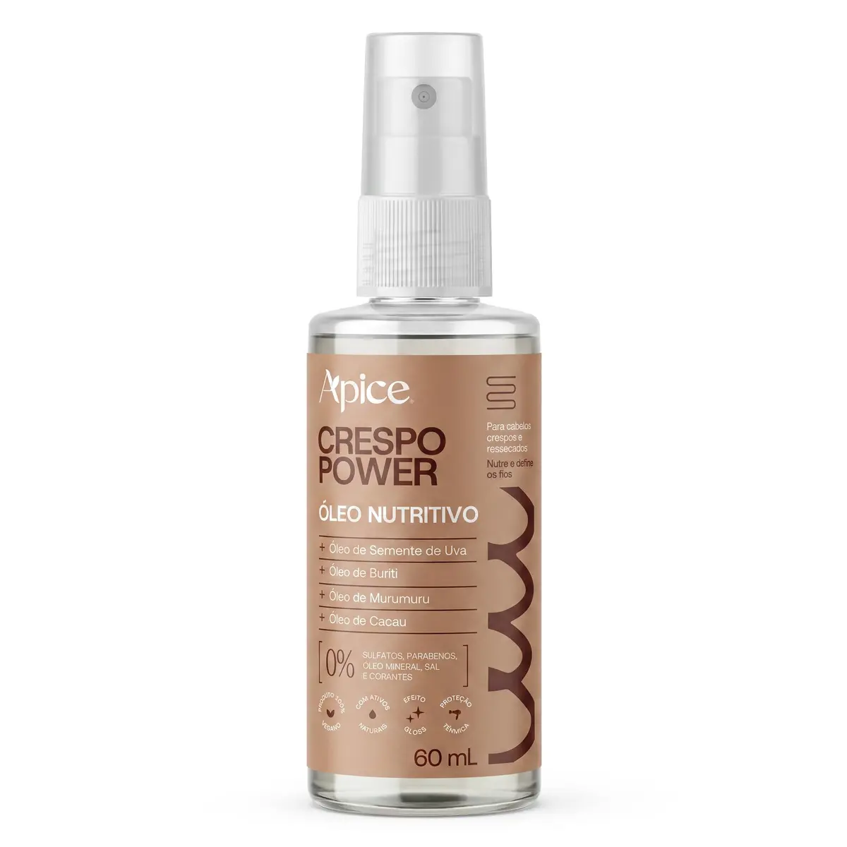 Óleo Capilar Ápice Crespo Power 60 ml | Nutrição Intensa e Umectação