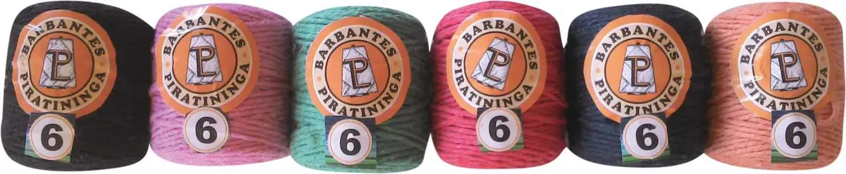 Barbante 6 Fios, Rolo, Pacote com 6 Cores Sortidas