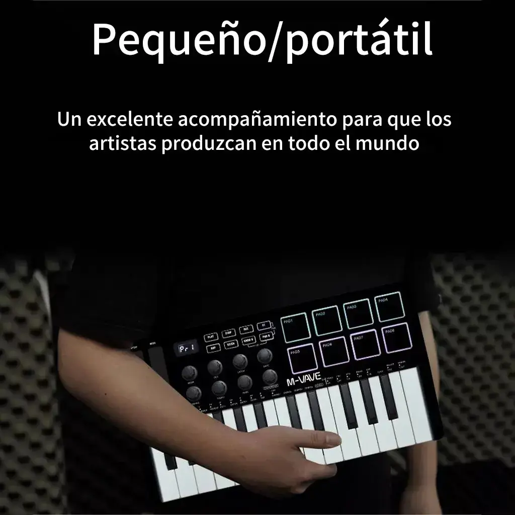 Teclado Controlador MIDI M-Vave SMK-25 25 Teclas 8 Pads Bluetooth thumbnail 7