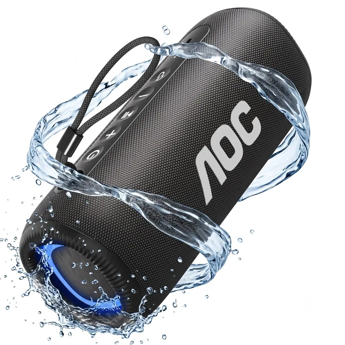 AOC ACS5311 Caixas de Som Portáteis Bluetooth 37W, IP67 à Prova D'água | Múltiplas luzes RGB, Som Potente, Graves Profundos, 12h de Reprodução, Suporte BT/ TWS