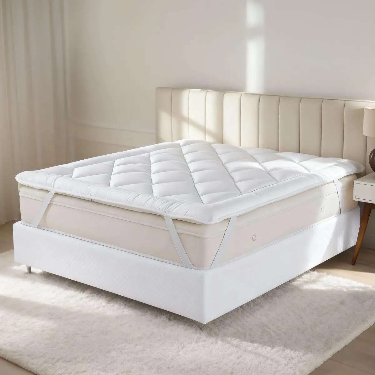 Pillow Top Casa Dona Extra Macio 5cm Tecido Premium 400 Fios Antialérgico e Antiácaro Fixação com Elástico Upgrade para Seu Colchão (King) - 1