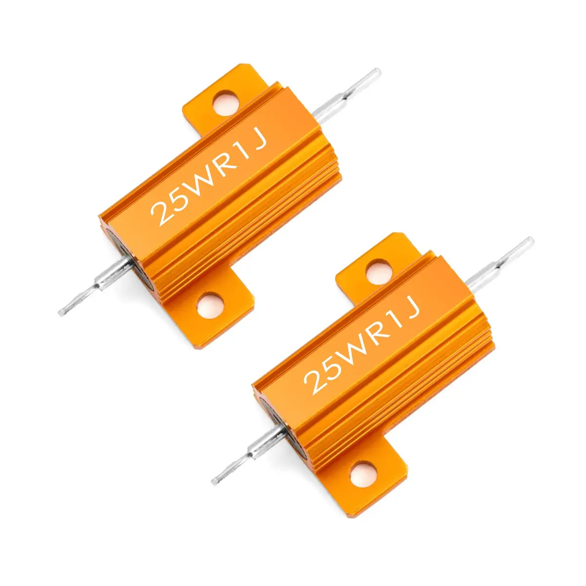 Chanzon 2 peças de resistor de revestimento de alumínio enrolado 0,1 Ω ohm 0r1 r1 25W ± 5% tolerância 0,1R certificado Rohs - 1