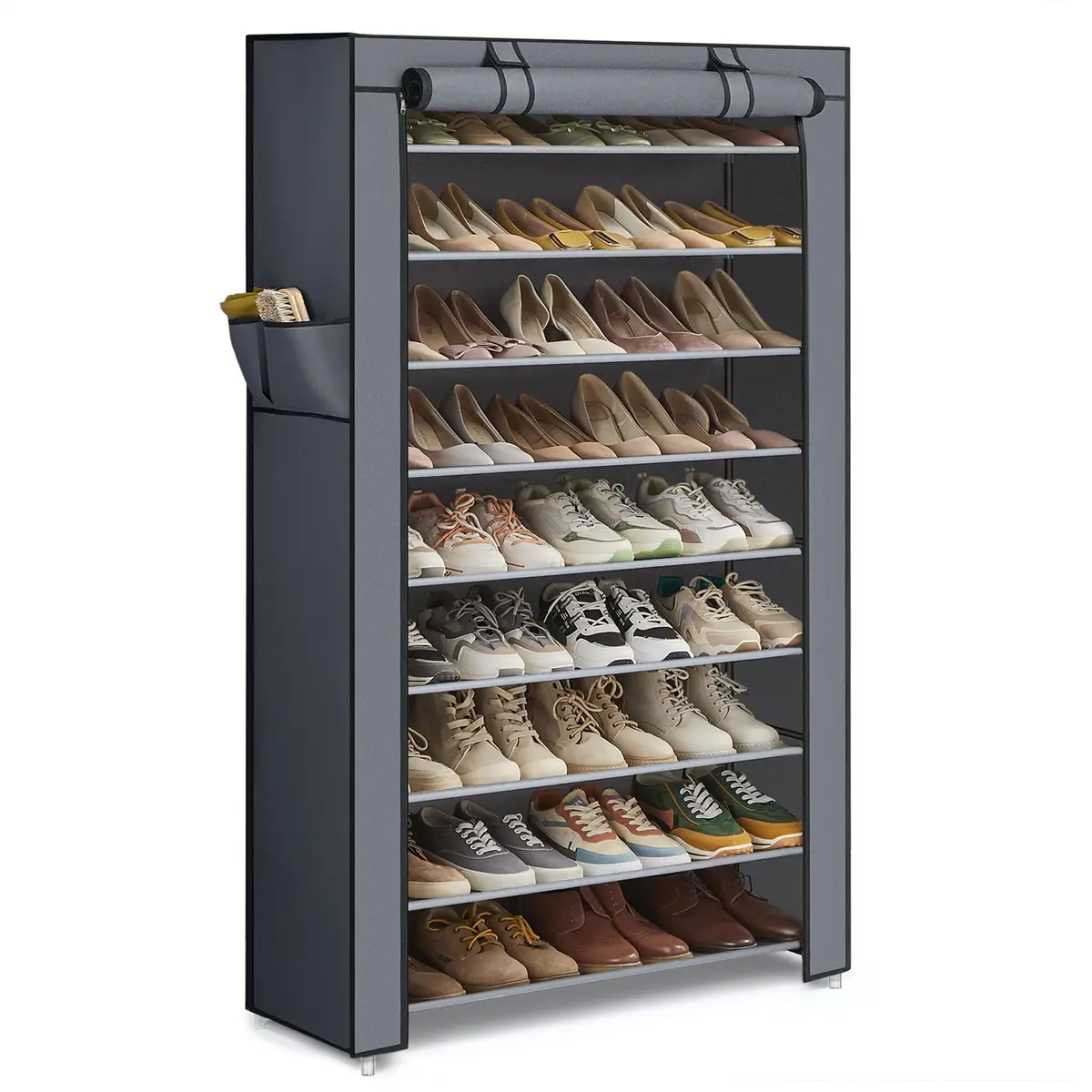 SONGMICS Sapateira de 10 Níveis para 45 Pares, Organizador de Calçados | Estante de Armazenamento Vertical, Cinza, Coleção RYLAN BRRXJ036GZ02