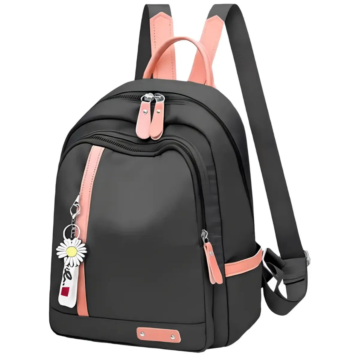 Mochila Feminina Escolar Trabalho Reforçada Bolsa Mulher Passeio Casual Ajustável Com Pingente - 1