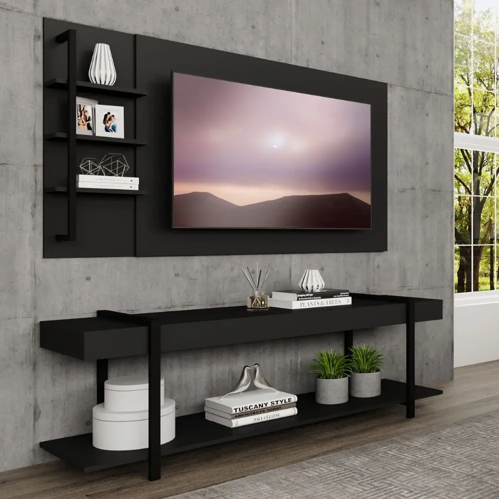 Rack com Painel TV 50" Ohio Carraro Preto - 1