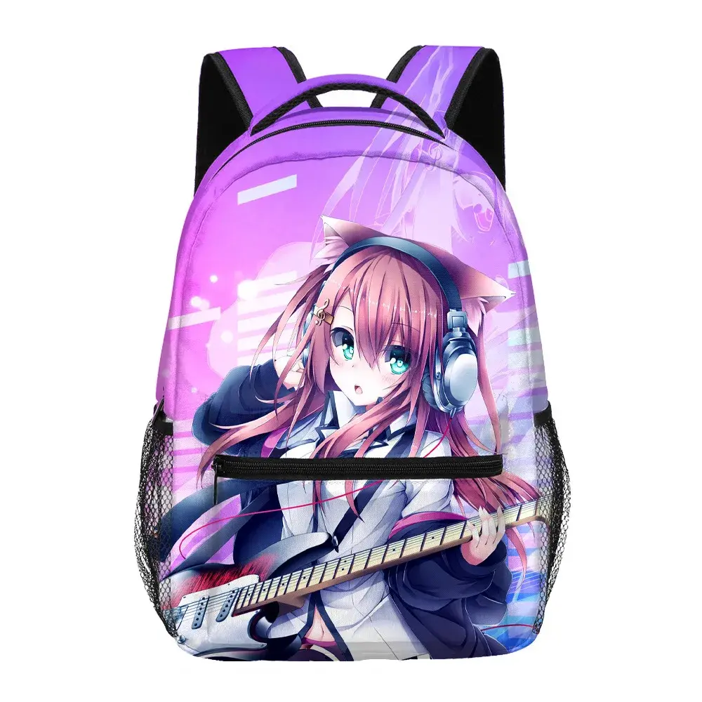 Mochilas Escolares Unissex Harajuku com Estampa 3D de Gato Anime, Impermeáveis, para Viagem, em Oxford, para Notebooks - 1