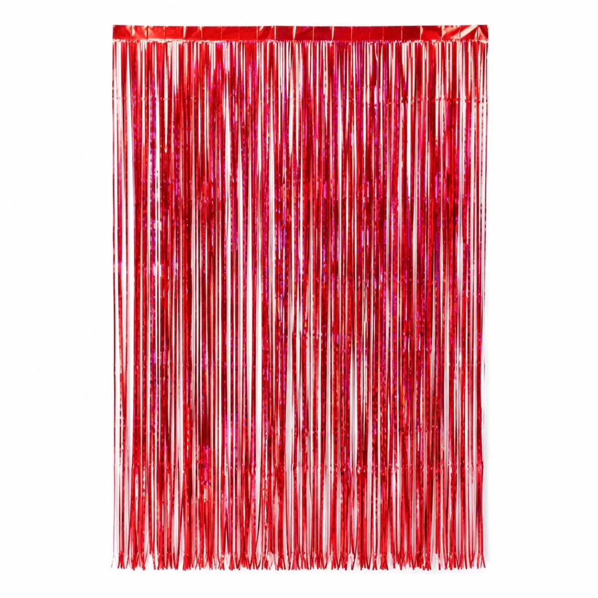 Kit 2 Cortinas Metalizadas 2x1 m para Decoração de Festa Vermelho