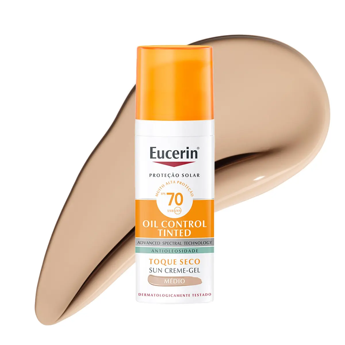 EUCERIN Protetor Solar Facial Oil Control Com Cor, FPS70 50ml, Antioleosidade, Proteção UVA, UVB e Luz Visível, Pele Oleosa