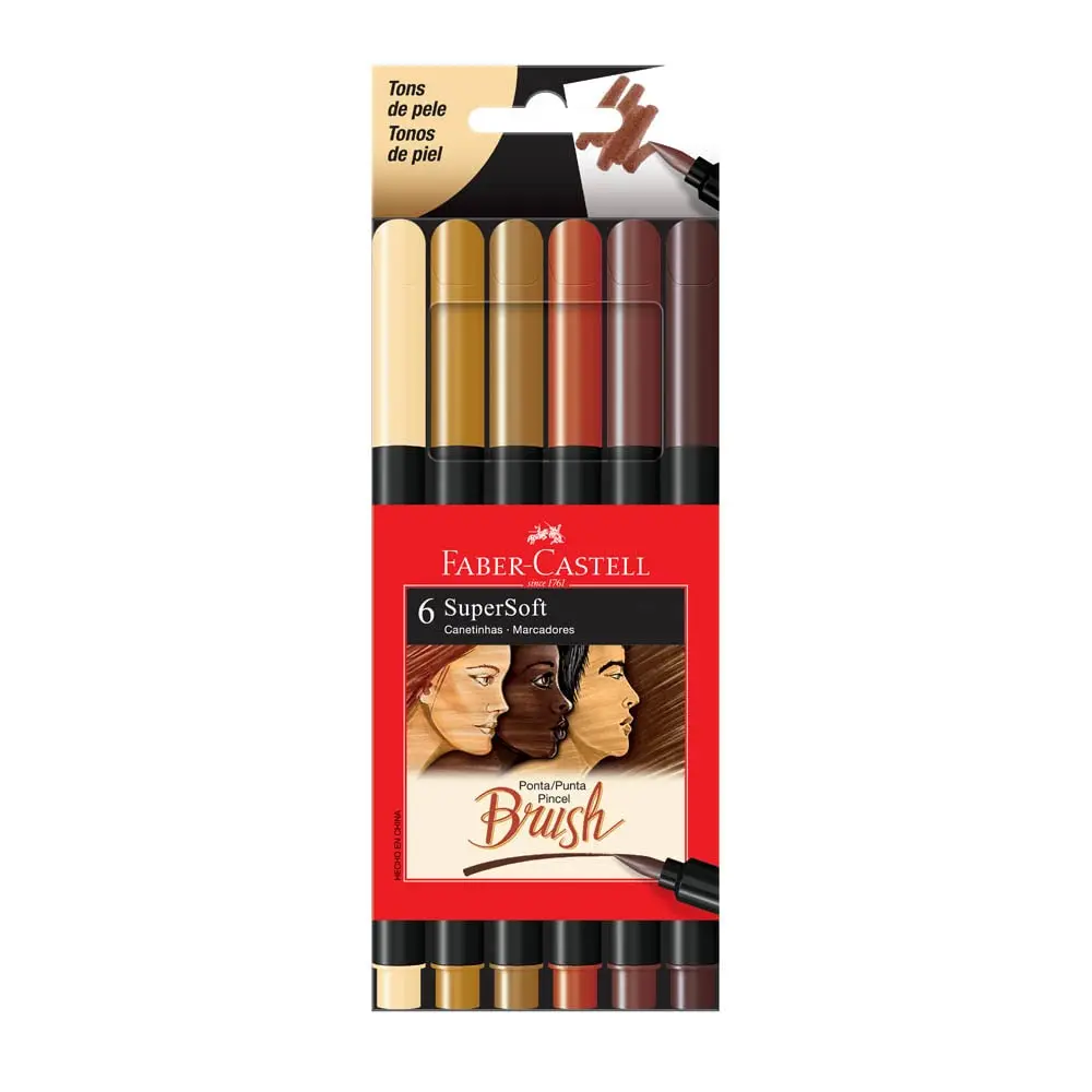 Faber-Castell CANETA BRUSH SUPERSOFT - TONS DE PELE, Modelo: 15.0706SOFTTP - 1