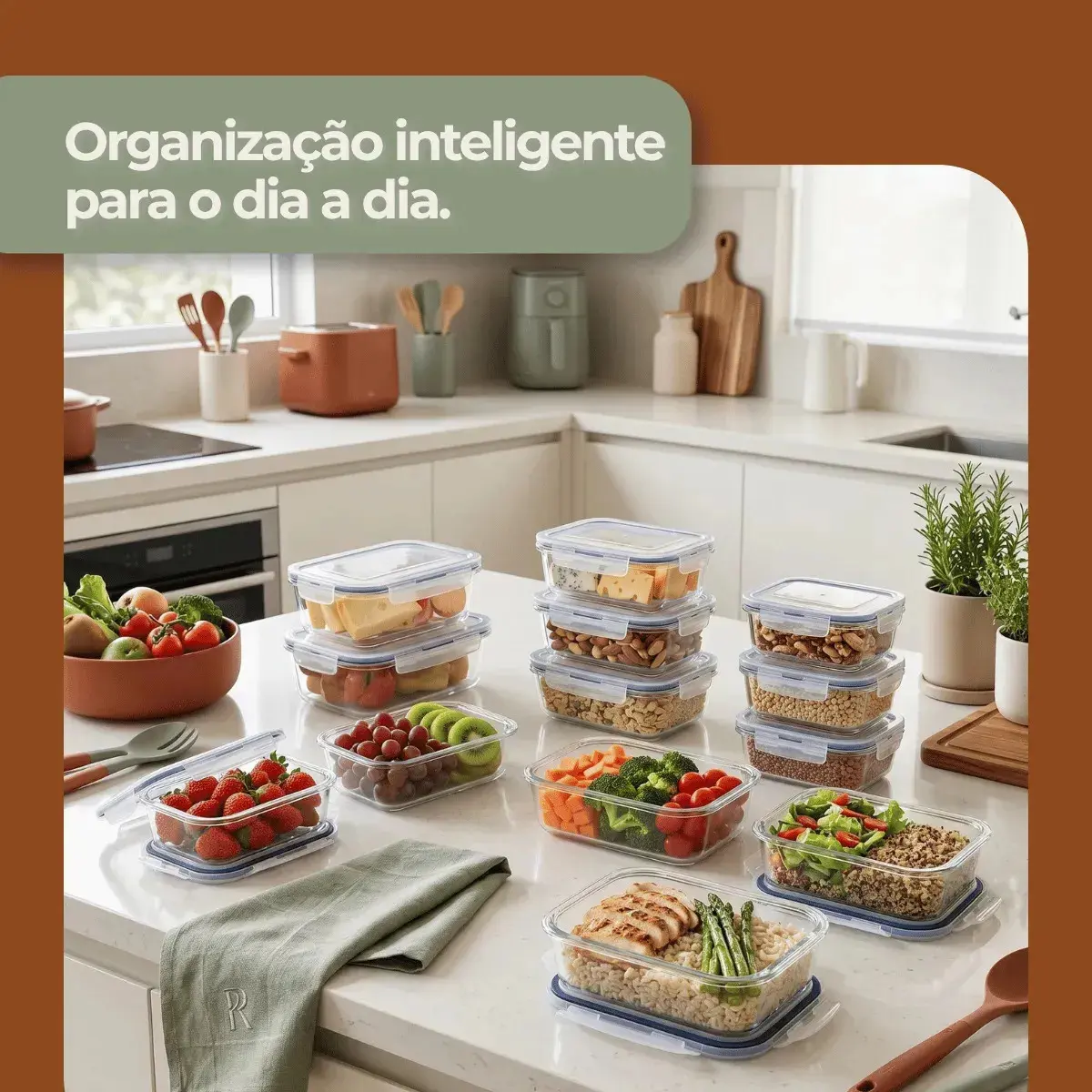 Kit 10 Pote De Vidro Marmita Hermético 640ml Freezer Fitness Rishon thumbnail 4
