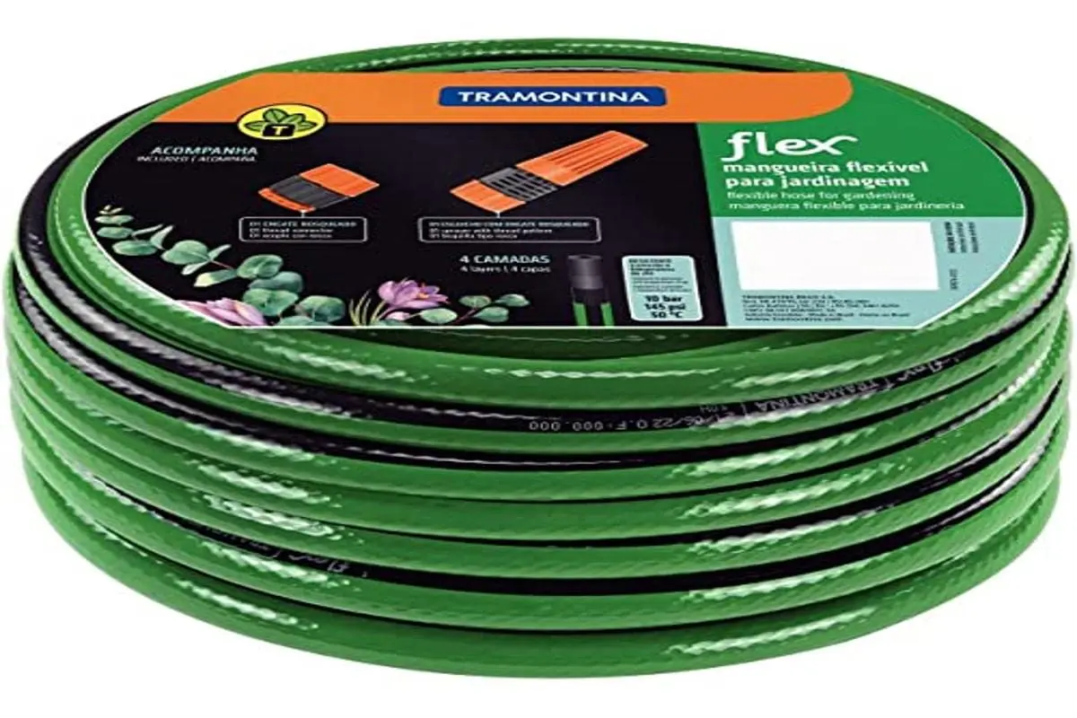 Tramontina Mangueira Pvc C/Engate e Esguicho Flex 30m Verde e Preta