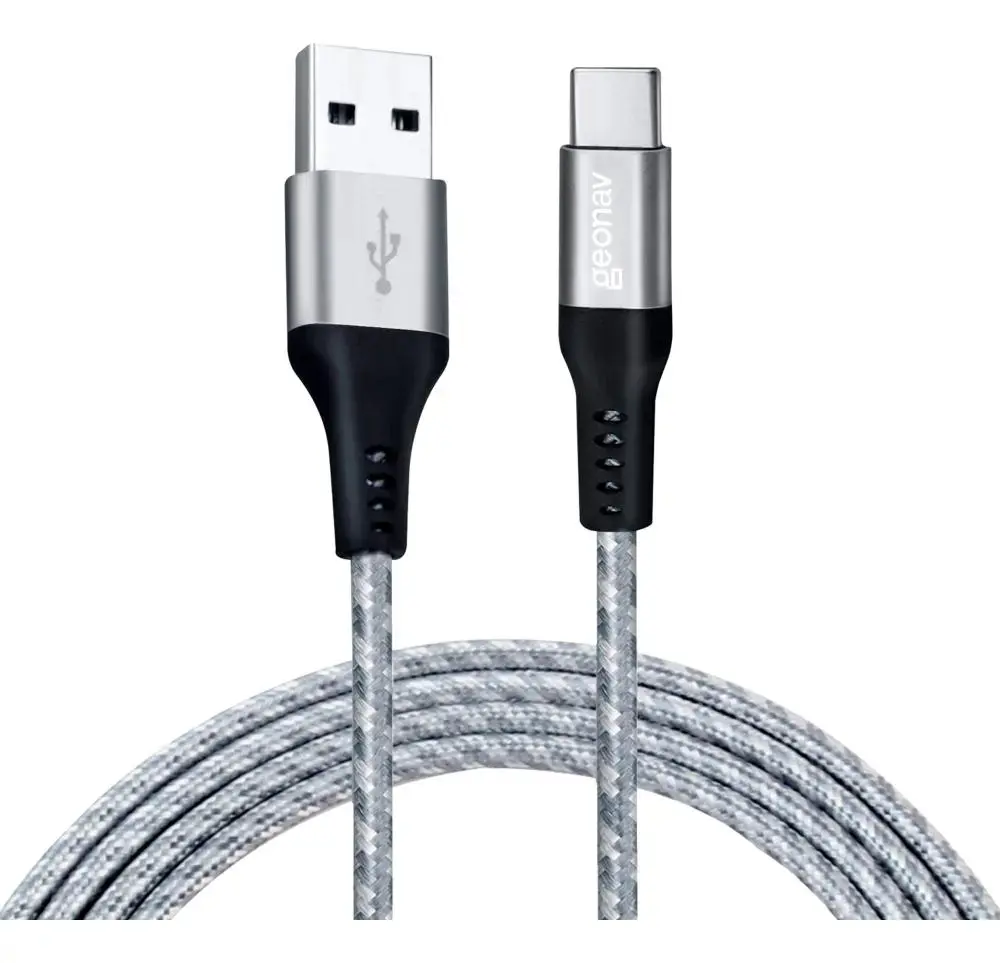 Cabo usb 1.5m Geonav USB C cinza com entrada USB-C para USB-A - 1