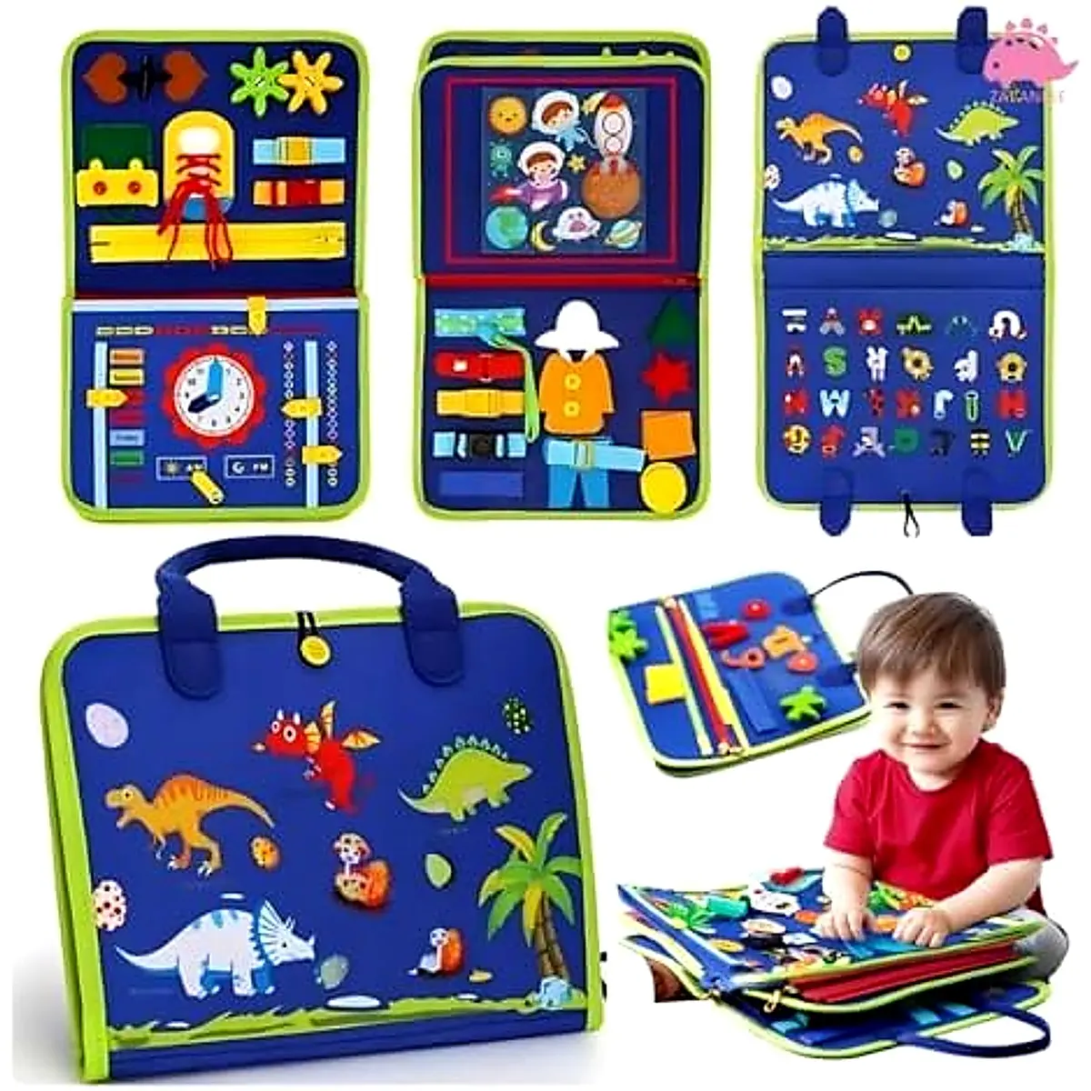 Livro Sensorial Montessori, Maleta de Atividades Infantil para Bebês, Brinquedo Educativo Montessoriano