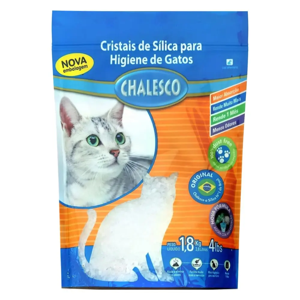 Areia Higiênica Sílica Chalesco para Gatos 1,8 kg – Alta Absorção e Controle de Odores