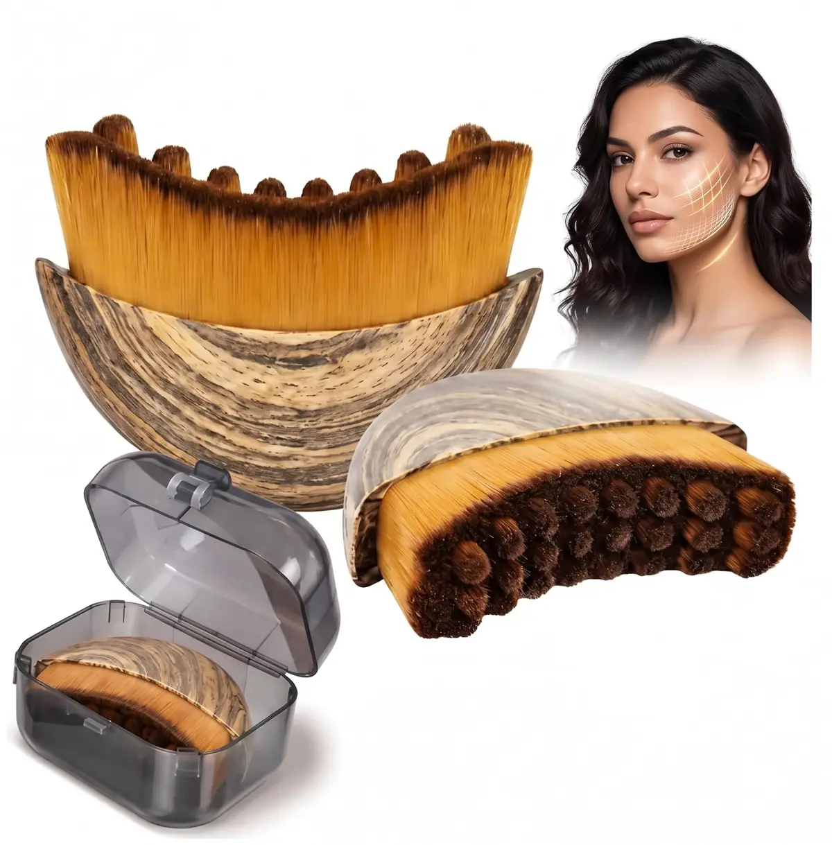 Escova Facial Massageadora com Cerdas Macias para Rotina de Cuidados e Pele - 1