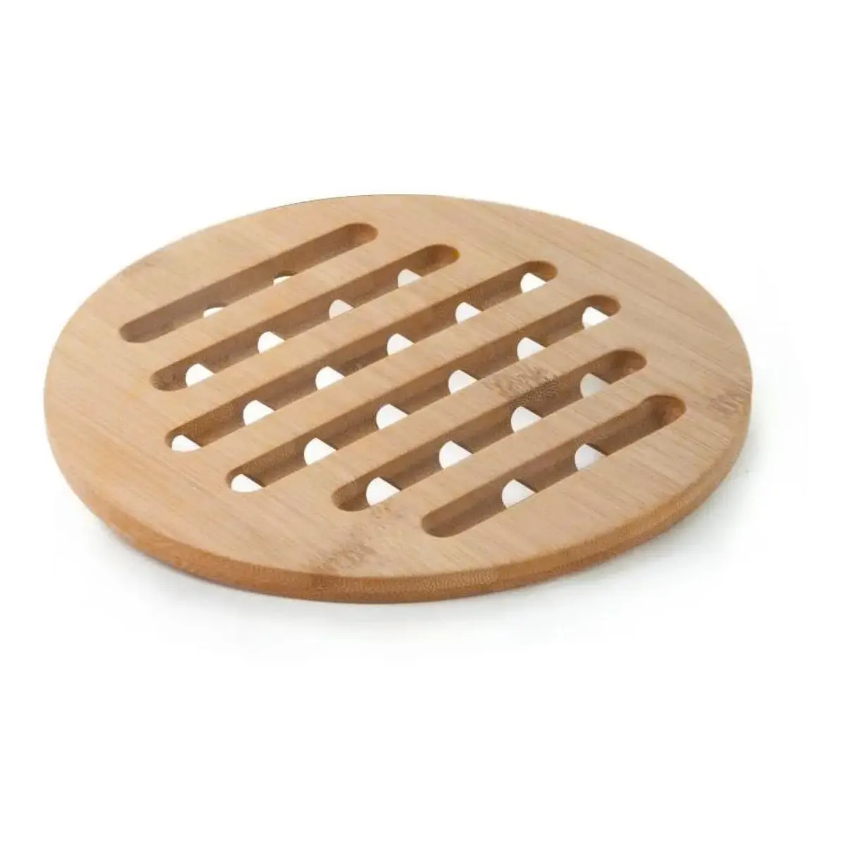 Mimo Style Descanso de Panela de Bambu Redondo, Sustentável e Resistente ao Calor para Pratos e Potes Quentes. Material de Qualidade Alimentícia, Multiuso 20cm. Ideal para Sua Cozinha e Ecológico - 1