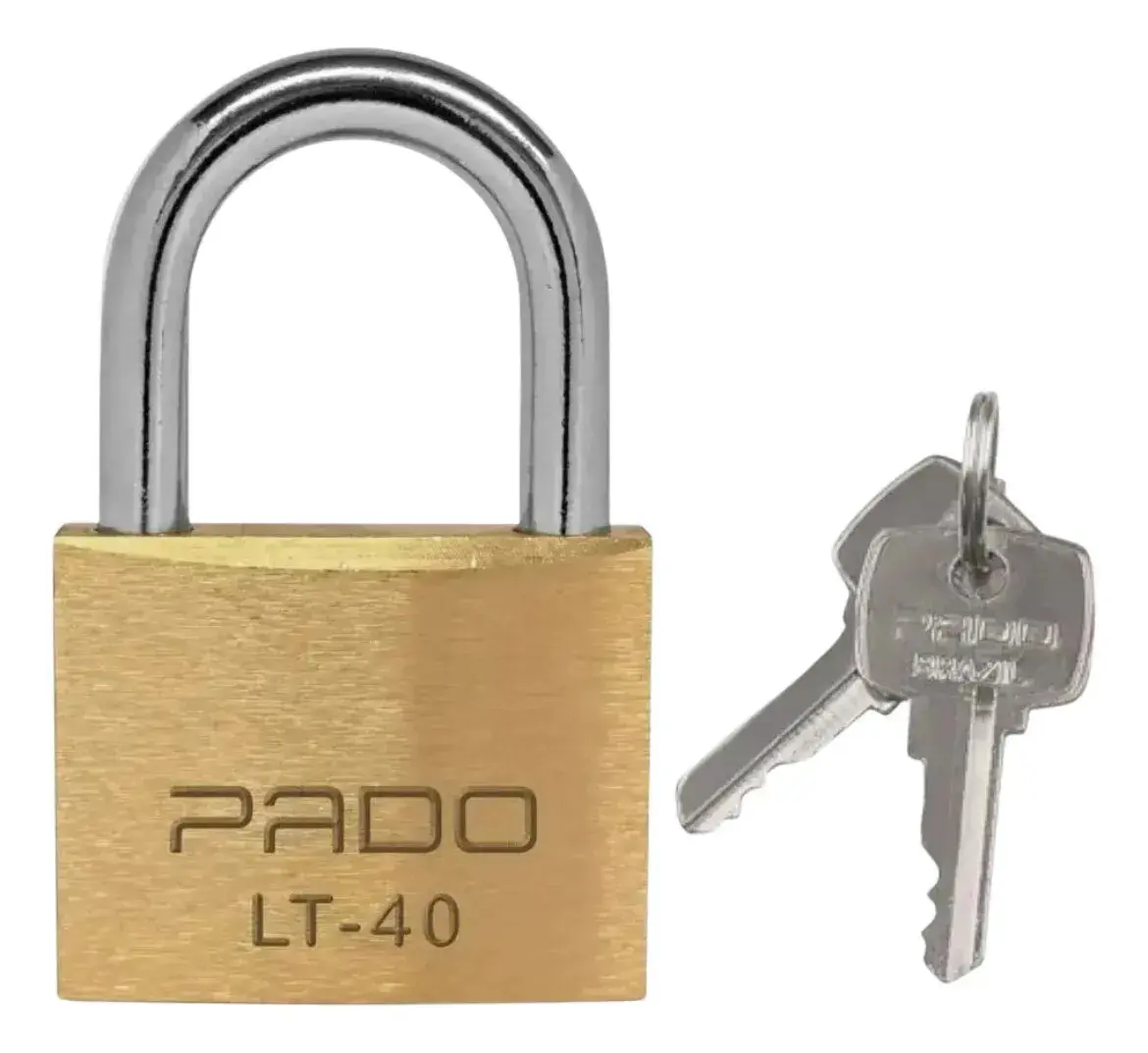 Cadeado Pado 40mm Latão Dourado Com 2 Chaves - 1