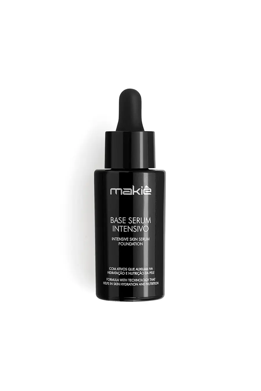 Base com Serum Intensivo - Base com Serum Chiffon (W-046) Light 4 - Base com Sérum Ultra Leve Makiê - Cobertura média - Efeito BLUR - 30mL -Perfeitamente adequado para todos os tipos de pele normal, mista a oleosa.