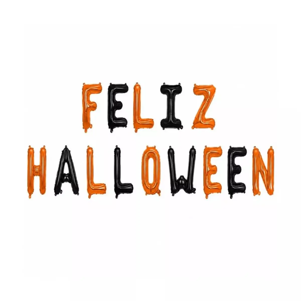 Balão Metalizado Feliz Halloween 16 Pol Kit Letras para Decoração de Festa | Kit com 14 letras metalizadas enviadas vazias