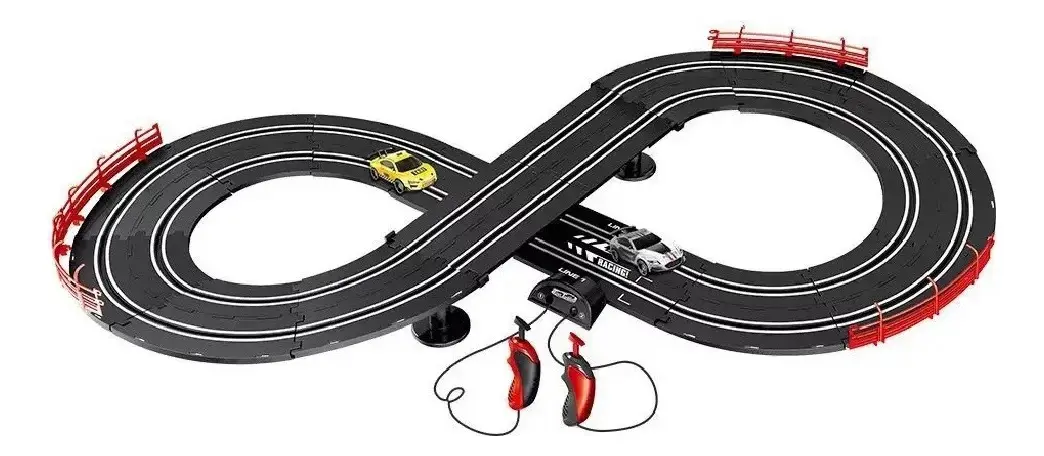 Auto Pista Turbo Run 280cm DM Toys Pista Dupla Com Luz