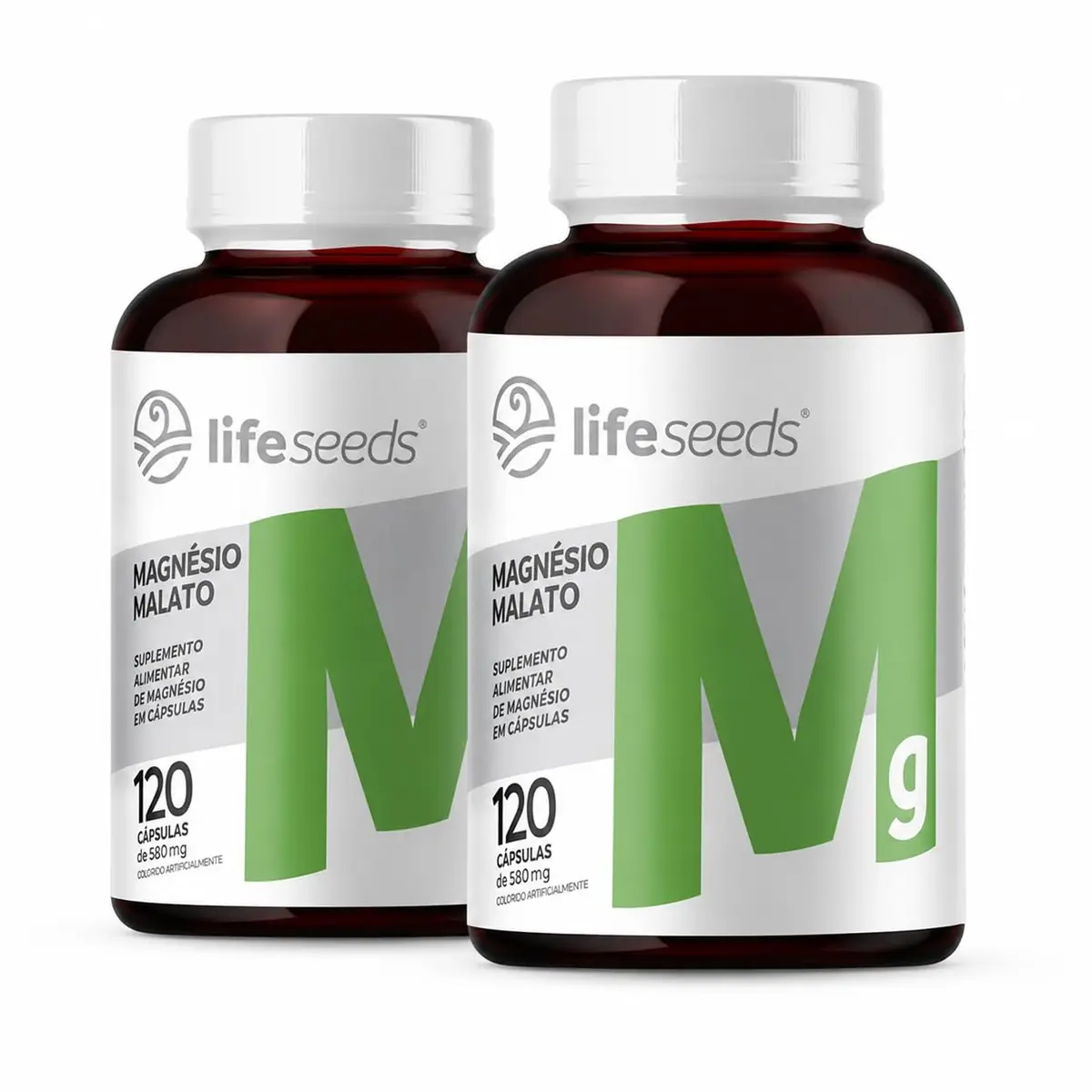 Magnésio Malato 350mg - Alta Concentração - 240 Cápsulas (2 Potes)