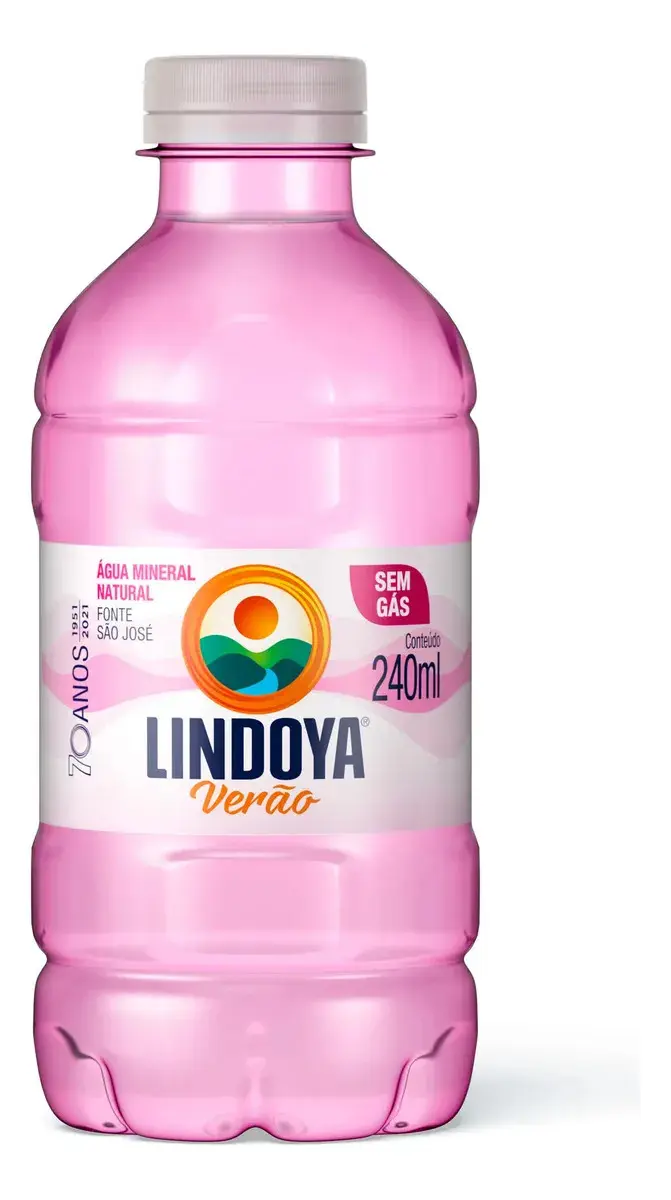 Água Mineral Lindoya Verão Rosa 240ml S/Gás Kit Com 12 Unidades.