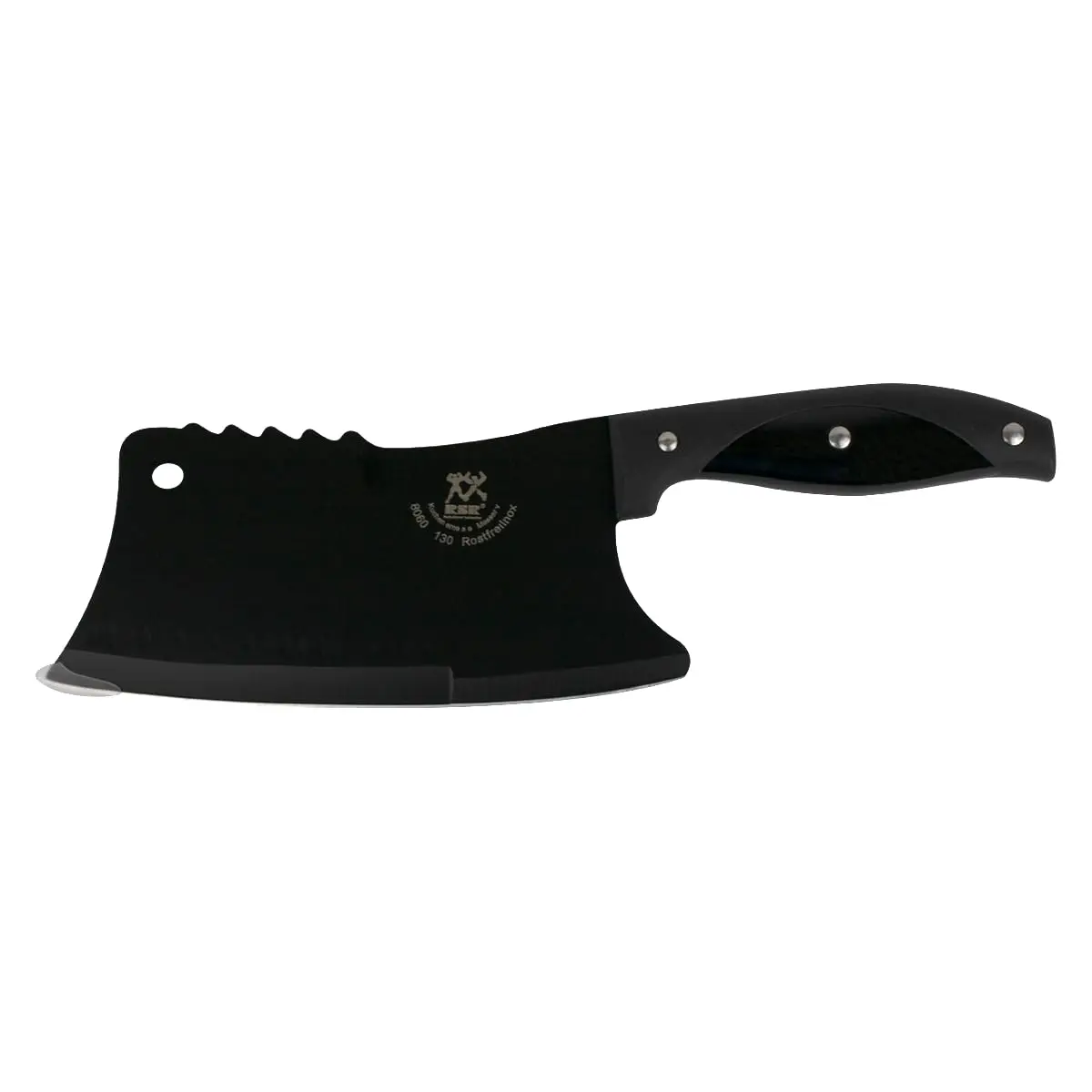 Cutelo Lamina Aço Inox Escurecido Inoxidável Faca De Corte Para Carnes Cozinha Açougueiro Churrasco Black Profissional
