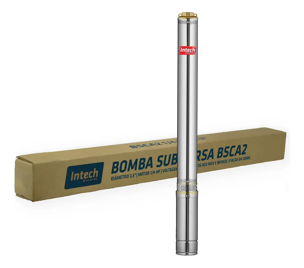 Bomba Submersa Caneta Intech Machine BSCA2 1/4 HP, para Poço Artesiano e Cisterna, de Água Limpa em Aço Inox com 2,5" thumbnail 6
