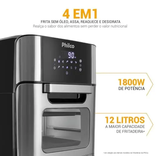 Fritadeira Philco Air Fryer Oven 12L PFR2200P - 127V thumbnail 6