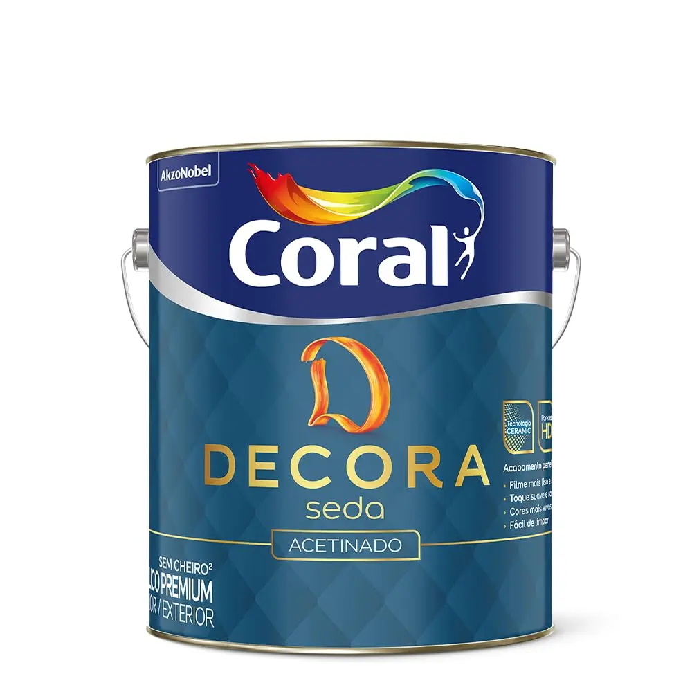Tinta Acrílica Premium Acabamento Acetinado Decora Seda Branco Gelo 3,6 litros - 1