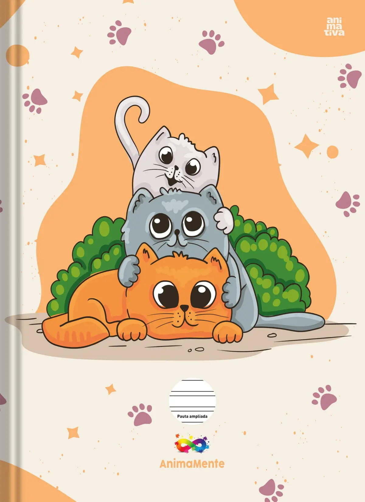 Caderno Escolar Brochura 1 Materia 80 Folhas – Animamente Capa D - Capa Dura e Pauta Ampliada.