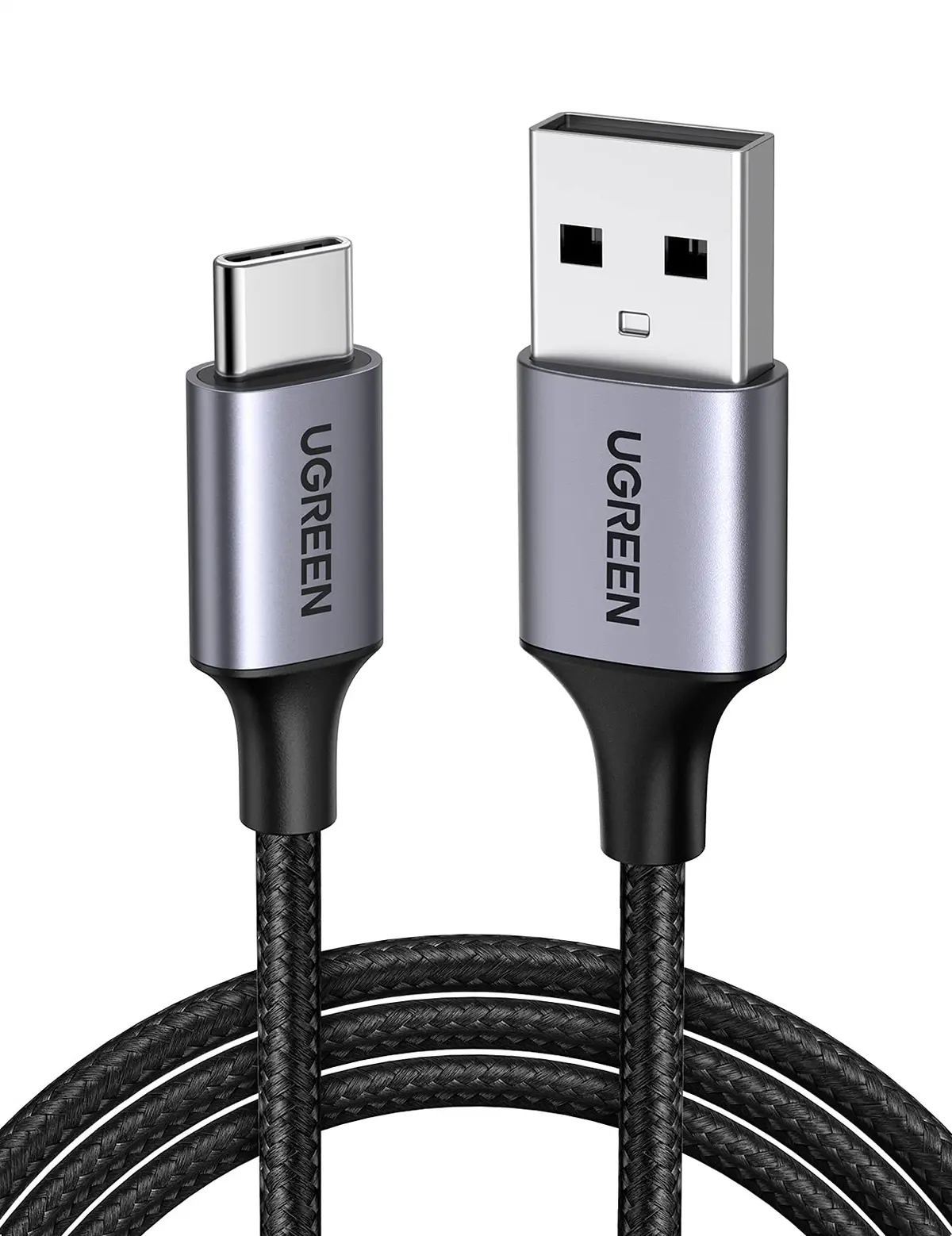 UGREEN Cabo de Dados USB A para USB C 1M 3A USB2.0 480Mbps | Carregamento Rápido, Design Resistente em Nylon Trançado, Compatível com CarPlay para Celular - 1