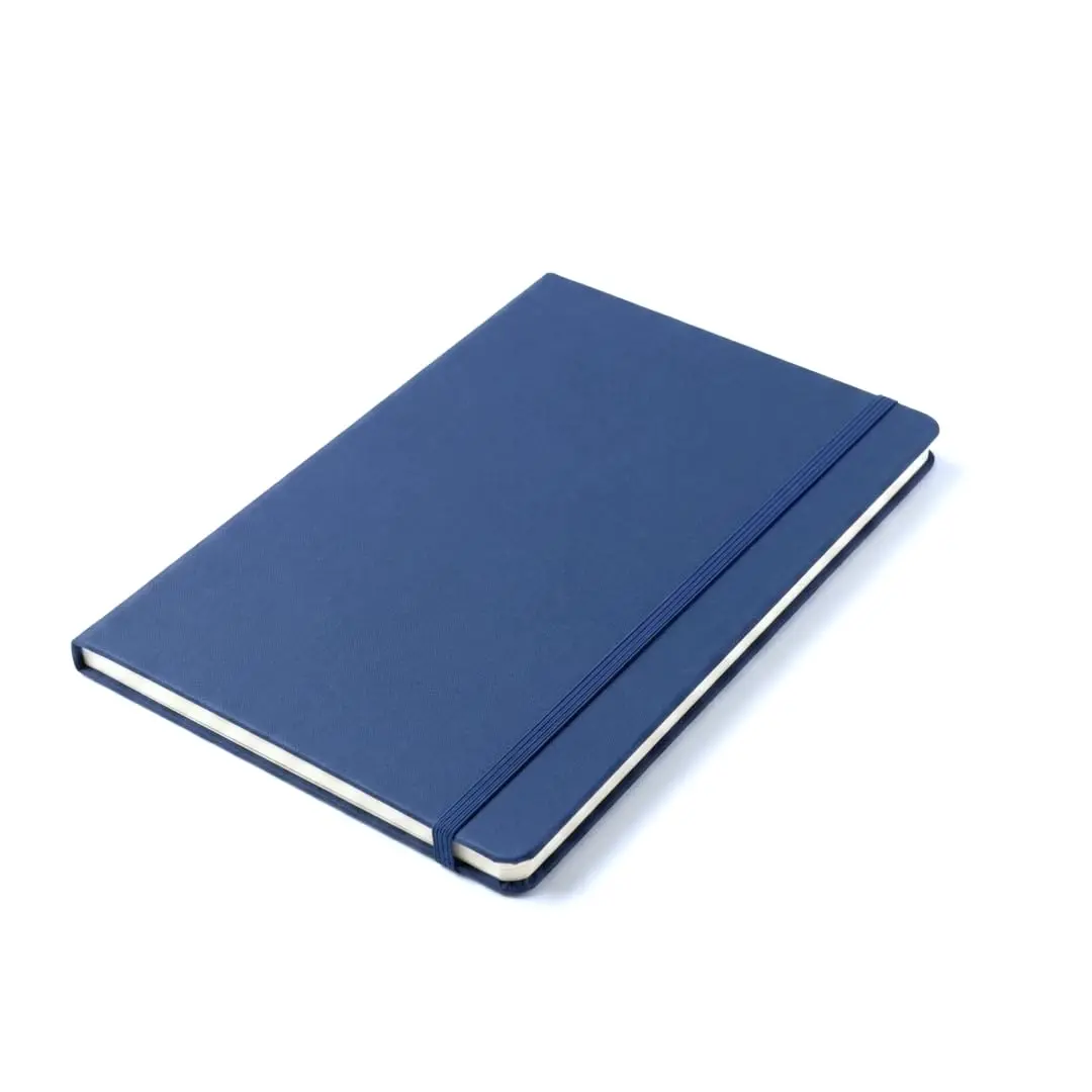 Caderno Sem Pauta A5 Caderneta 80 Folhas 14x21 Capa Dura com Elástico Azul