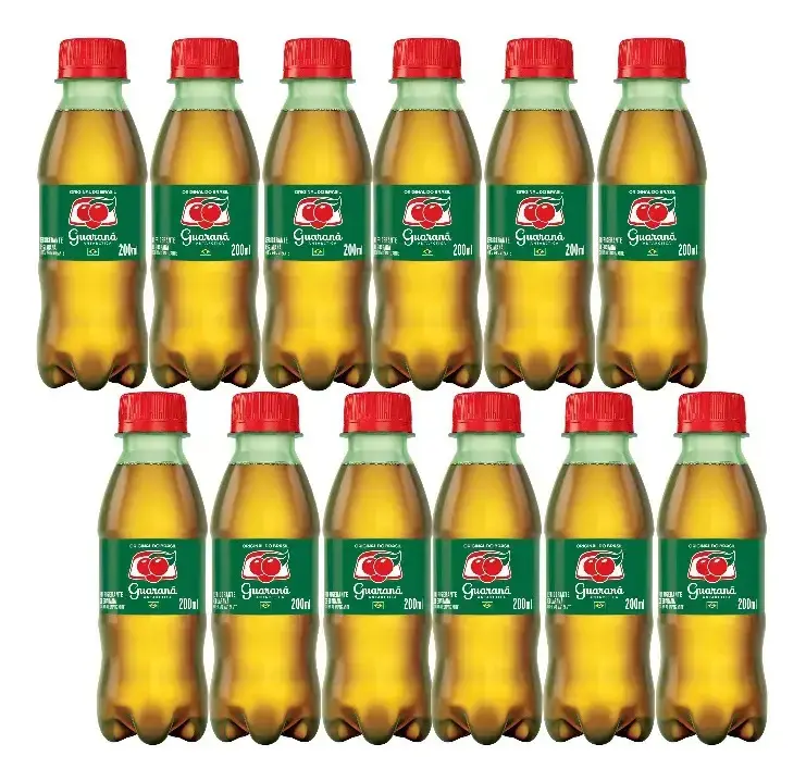 Refrigerante Guaraná Antarctica Pet 200 mL Kit 12 Unidades