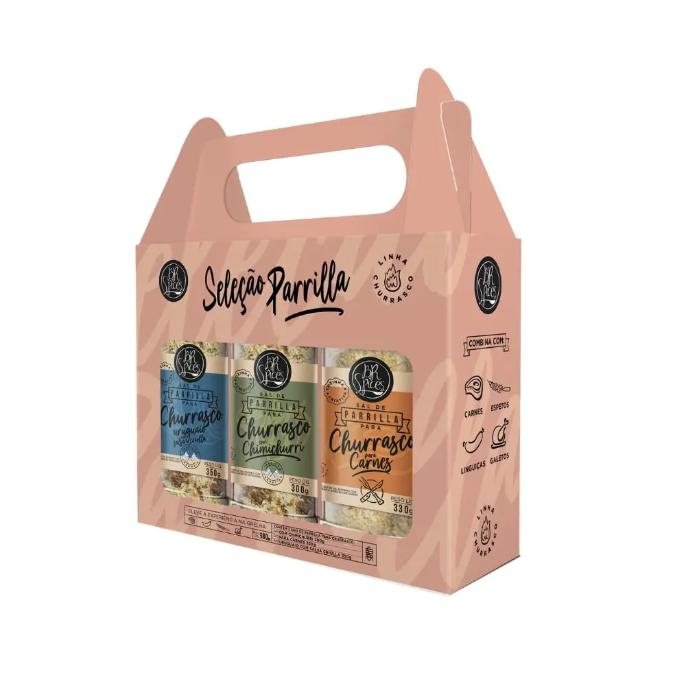 Kit Seleção Parrilla BR Spices 980G com 3 Sais Para Churrasco