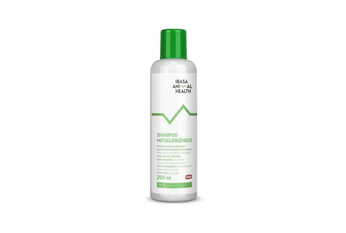 Ibasa Shampoo Hipoalergênico Peles Sensíveis com Aveia e Aloe Vera para Cães e Gatos 200ml