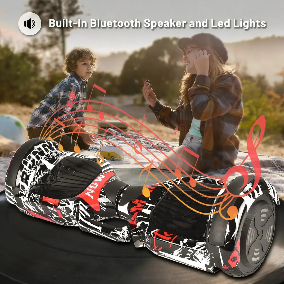 Hoverboard Skate Elétrico 6.5 Polegadas Com Led E Bluetooth Pirata thumbnail 6