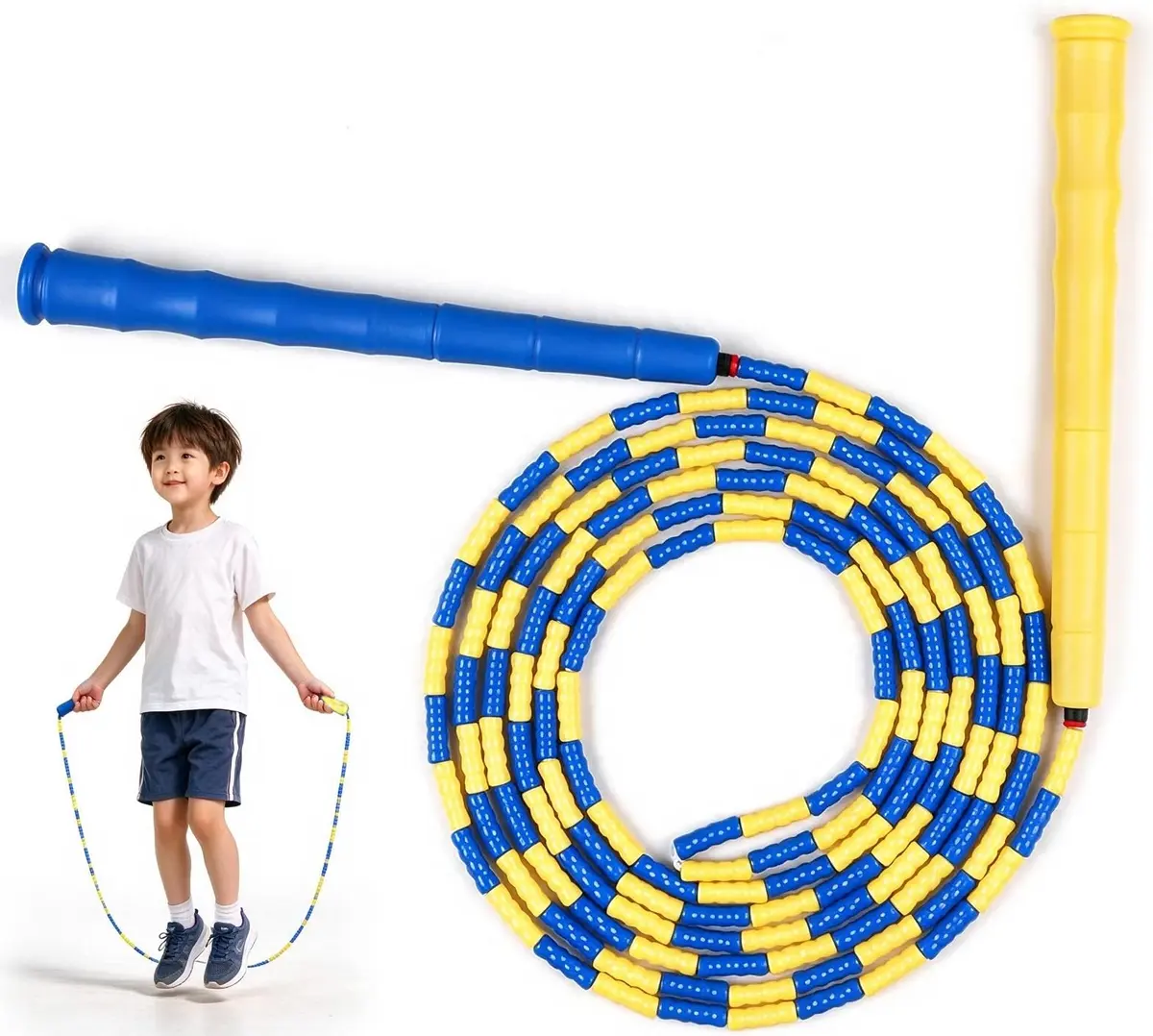 Corda de Pular Segmentada Profissional, Corda Pular Segmentada Crossover Beaded Rope, Cordas de Pular com Contas Segmentadas de Plástico Clássicas