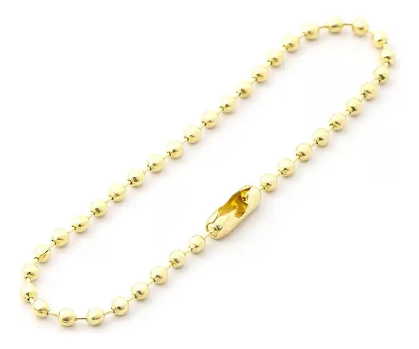 100 Corrente De Bolinha Com Canoa 10cm Tag Chaveiro Colorido Cor Dourado Stephanie Bijoux