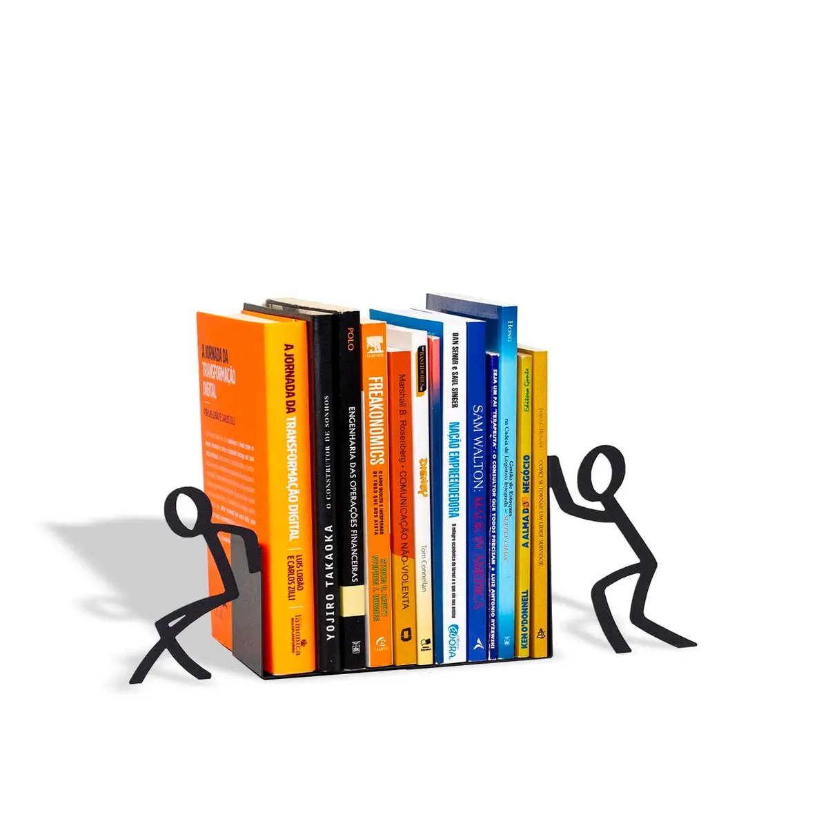 Geguton - Porta-Livros Toni - Organização e Decoração Divertida - Design Moderno e Funcional - Preto Rugoso