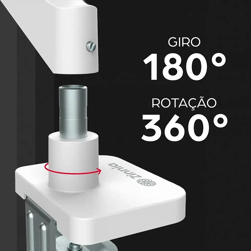 Suporte Articulado Para Monitor 13 a 32 Pistão a Gás Ajustável Zinnia Nimbo 110 Branco thumbnail 4