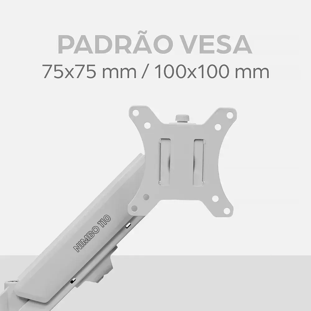 Suporte Articulado Para Monitor 13 a 32 Pistão a Gás Ajustável Zinnia Nimbo 110 Branco thumbnail 5