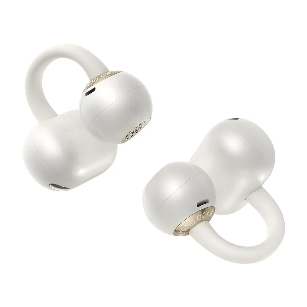 Fone de ouvido sem fio QCY Crossky C50, Bluetooth 6.0, 35 horas de reprodução, leves e confortáveis para usar em corrida/fitness, adequados para orelhas pequenas, à prova d'água IPX5(Branco)