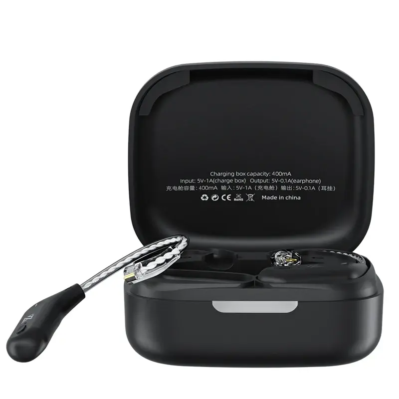 KZ AZ09 Cabo de atualização sem fio HD Bluetooth 5.4 Fio Gancho de orelha Cabo de fone de ouvido HIFI com estojo de carregamento para fones de ouvido KZ CCA