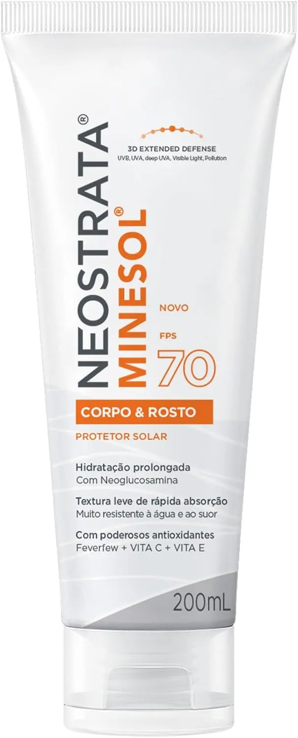 Protetor Solar Corporal Minesol, Resistente à Água, FPS 70, 200ml - 1